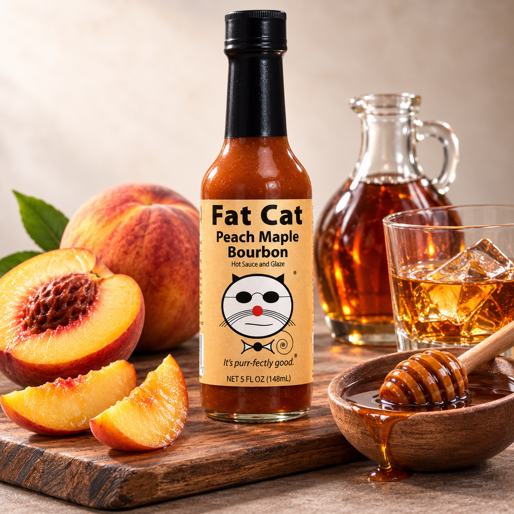 Peach Maple Bourbon Hot Sauce and Glaze