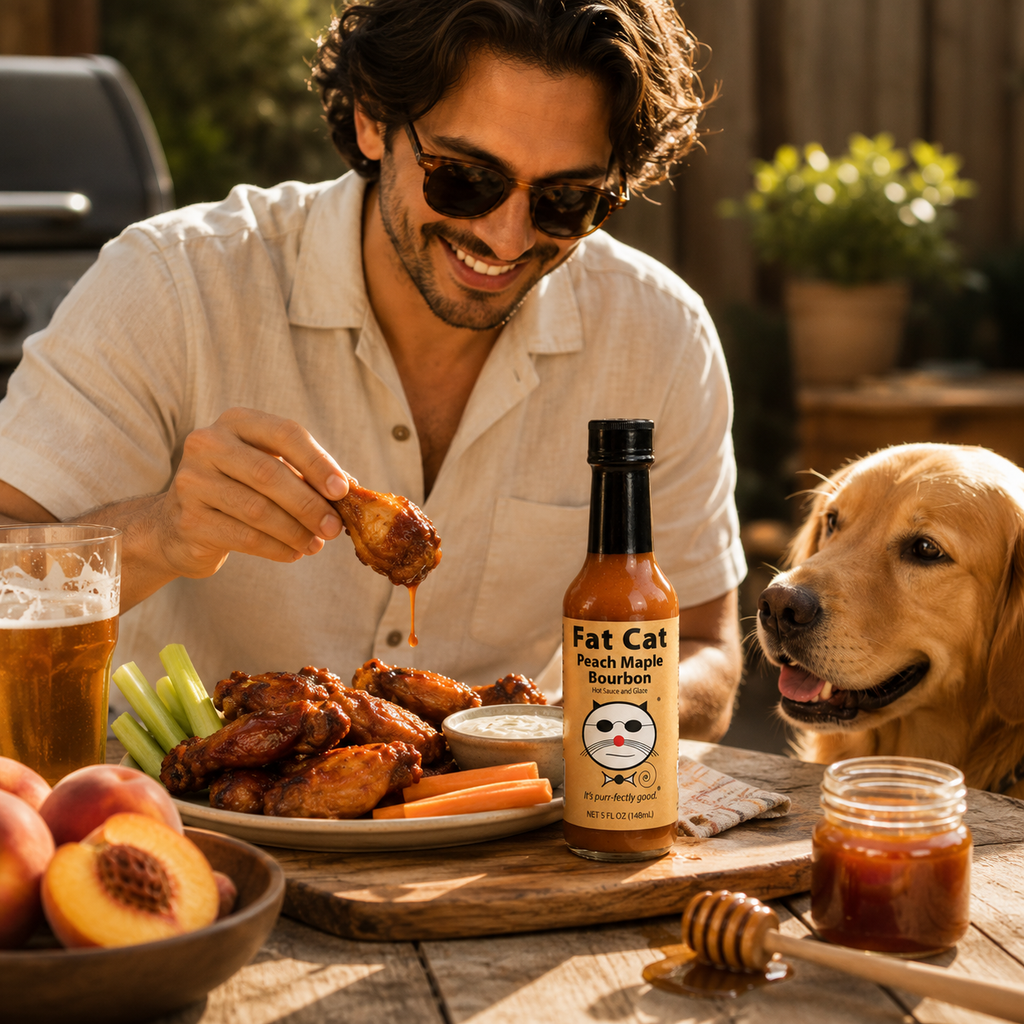 Peach Maple Bourbon Hot Sauce and Glaze
