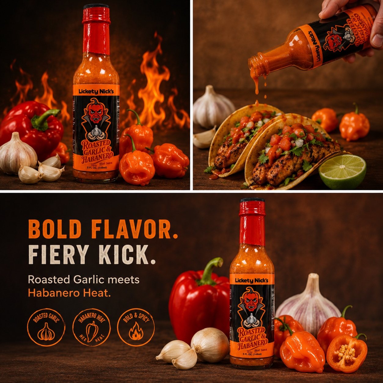 Roasted Garlic & Habanero – Bold Garlic Heat Hot Sauce