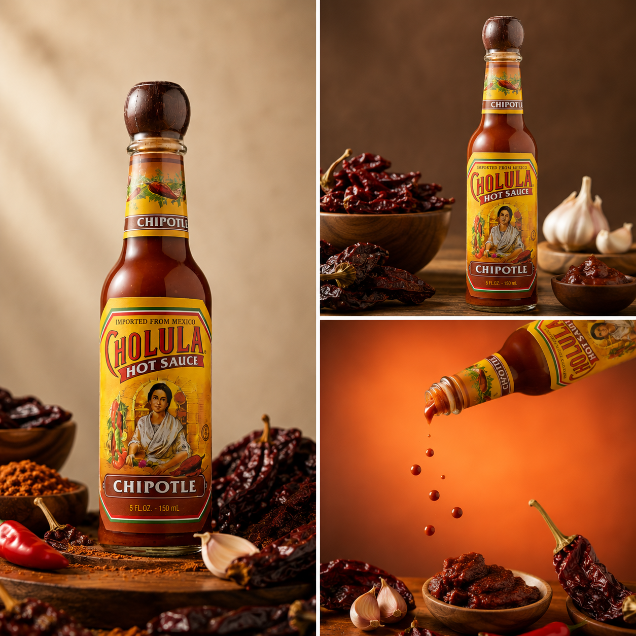 CHOLULA: Hot Sauce Chipotle, 5 oz